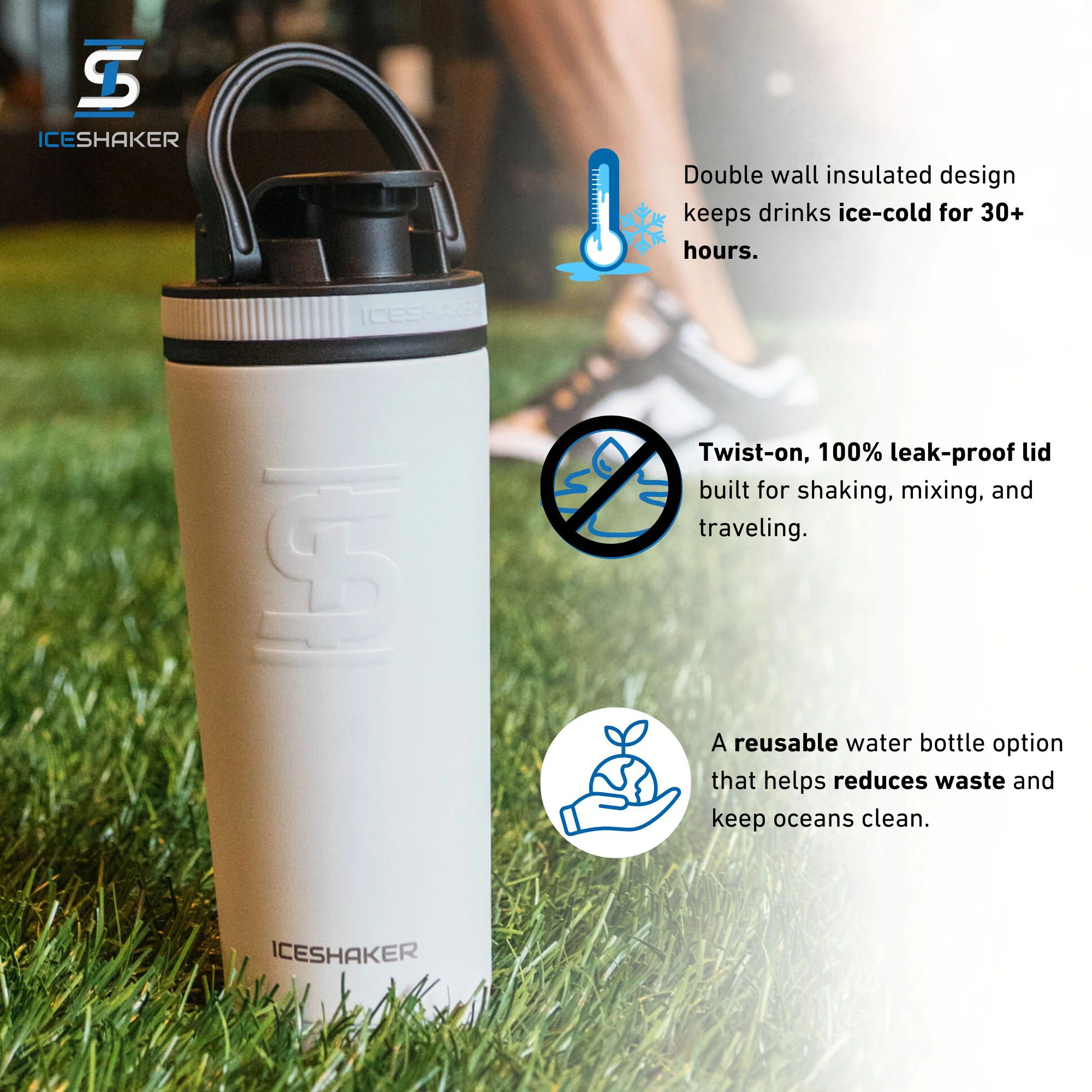 26oz Ice Shaker - White - Image 3